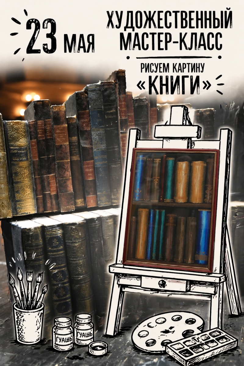 Арт-антракт. Рисуем картину «Книги»