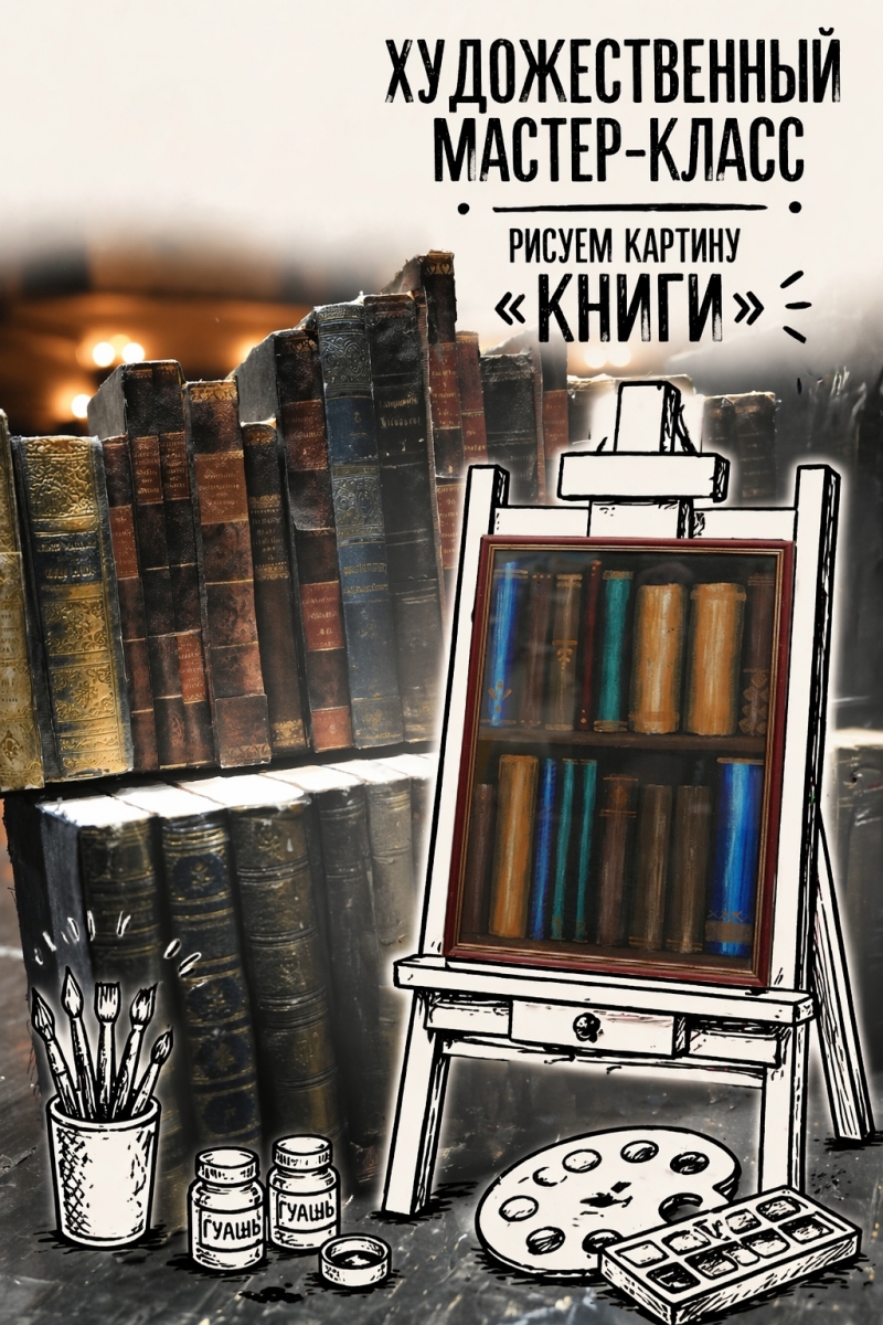 Арт-антракт. Рисуем картину «Книги»